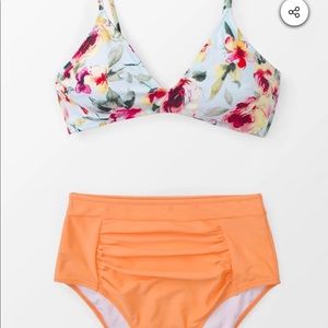 CUPSHE Floral Orange XXL Bikini